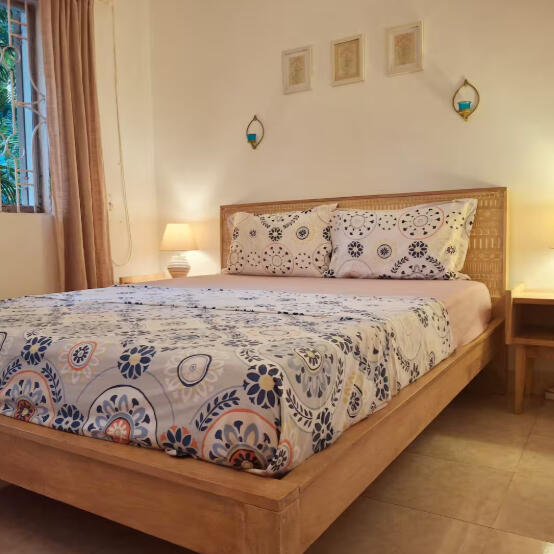 Small family apartment Goa with separate living room and bedroom