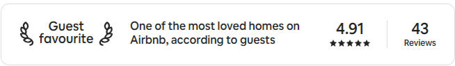 Strawberry apartment is a guest favorite on Airbnb with a rating of 4.91 out of 5 from 43 reviews from our guests.
